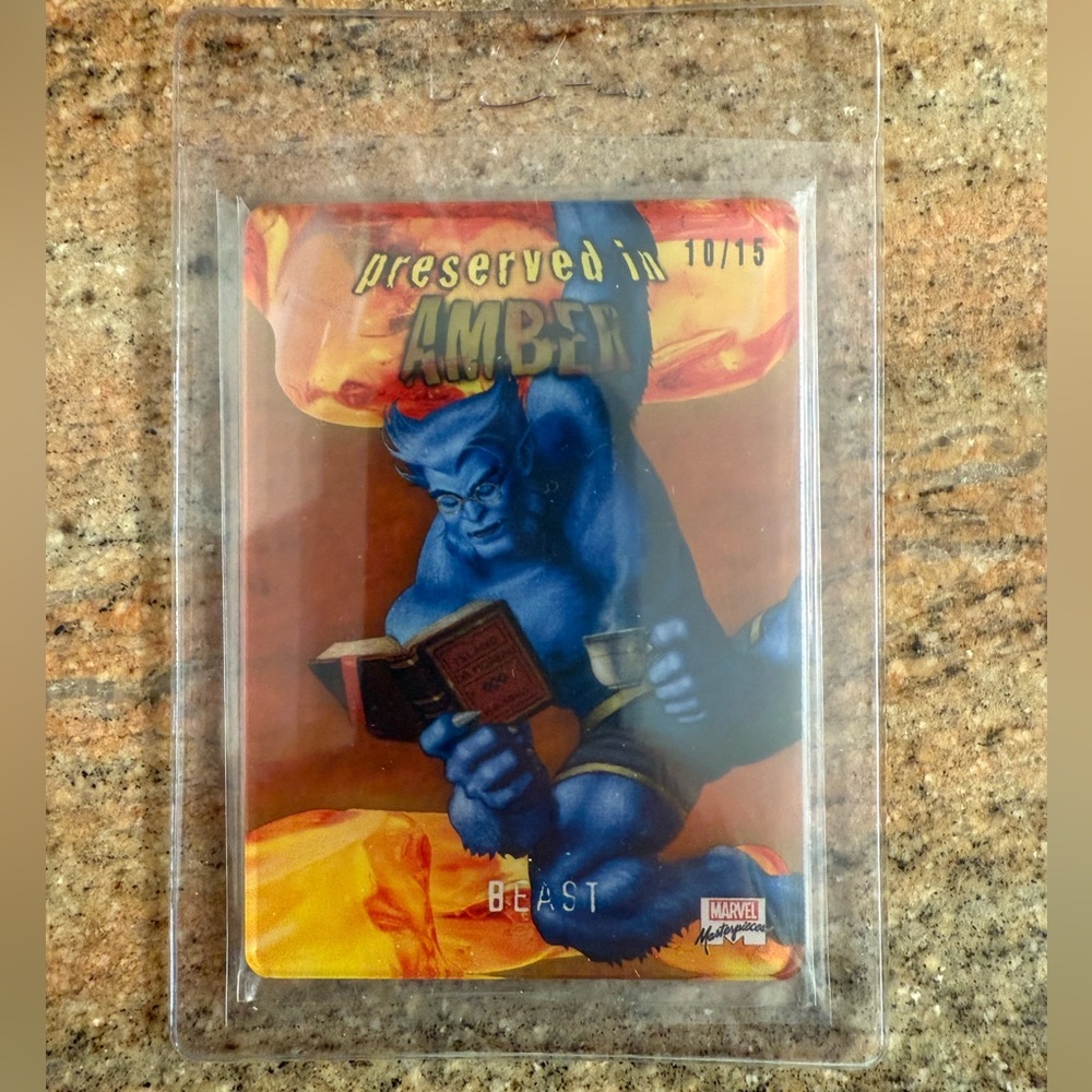 2022 Upper Deck MARVEL MASTERPIECES PRESERVED IN AMBER ORANGE #PA-73 BEAST 10/15